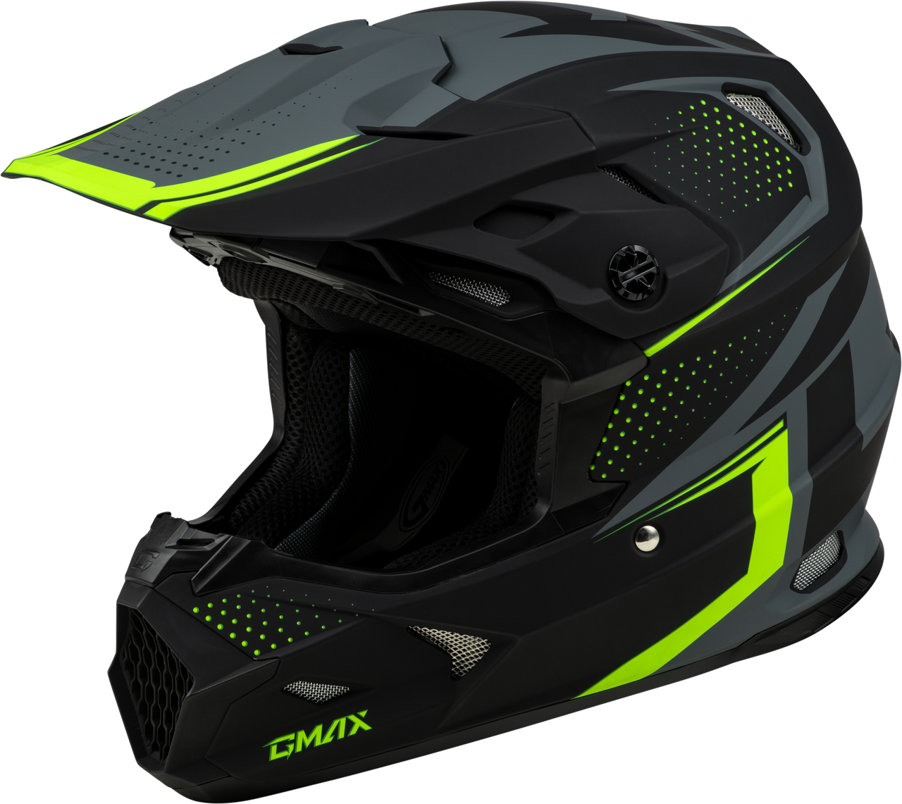 GMAX MX-96 502 HELMET MATTE GREY/HI-VIZ