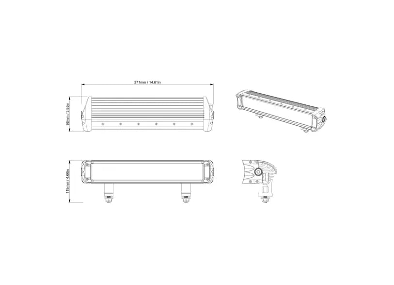 CanAm 15" (38 cm) Double Stacked LED Light Bar (90 W)