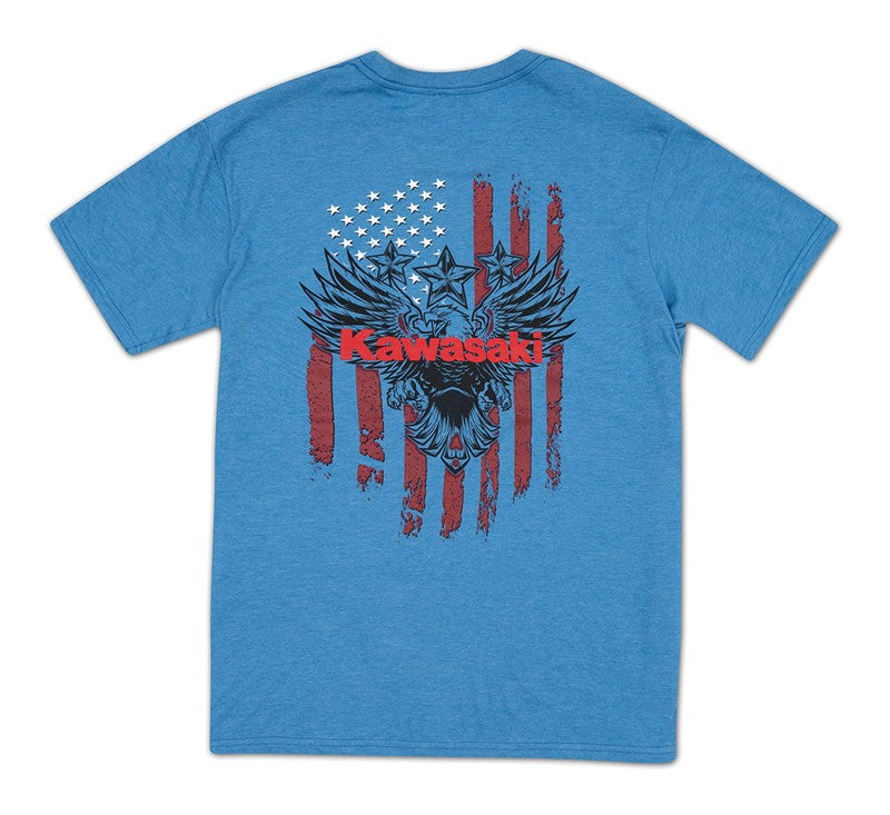 Kawasaki Star Eagle Flag T-Shirt K004-2672-BL