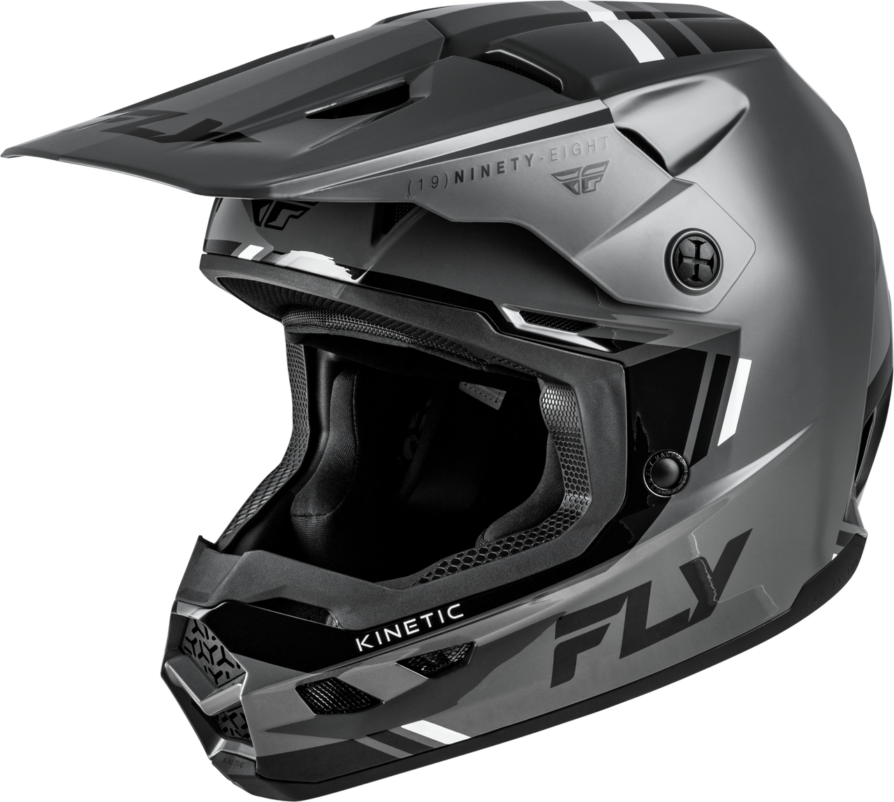 FLY RACING KINETIC VERDICT HELMET GREY/BLACK/WHITE 73-8720